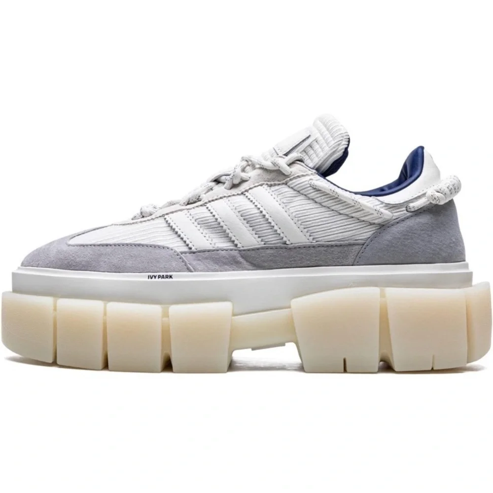 IVY PARK Chunky Platform Low-Top Sneakers in White, Light Gray & Navy